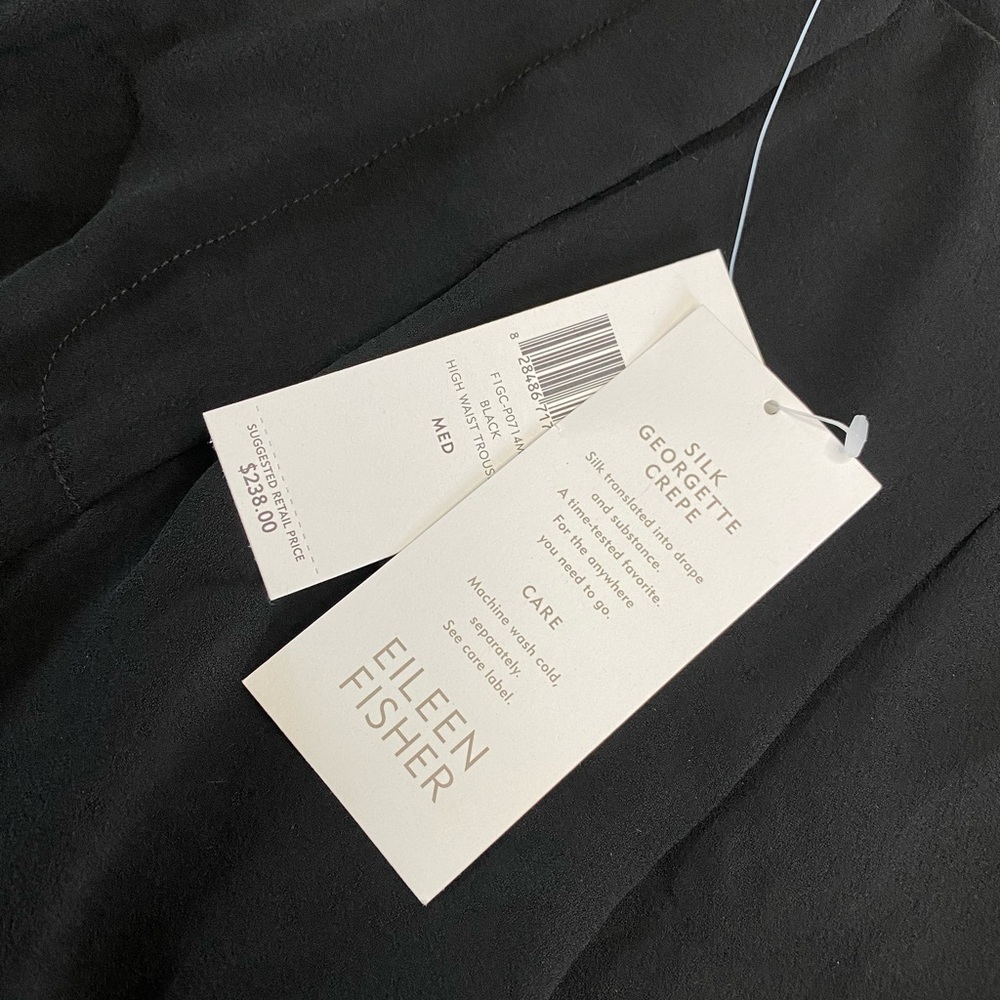 NWT Eileen Fisher Silk Georgette Crepe Pleated Pant - Picture 8 of 9